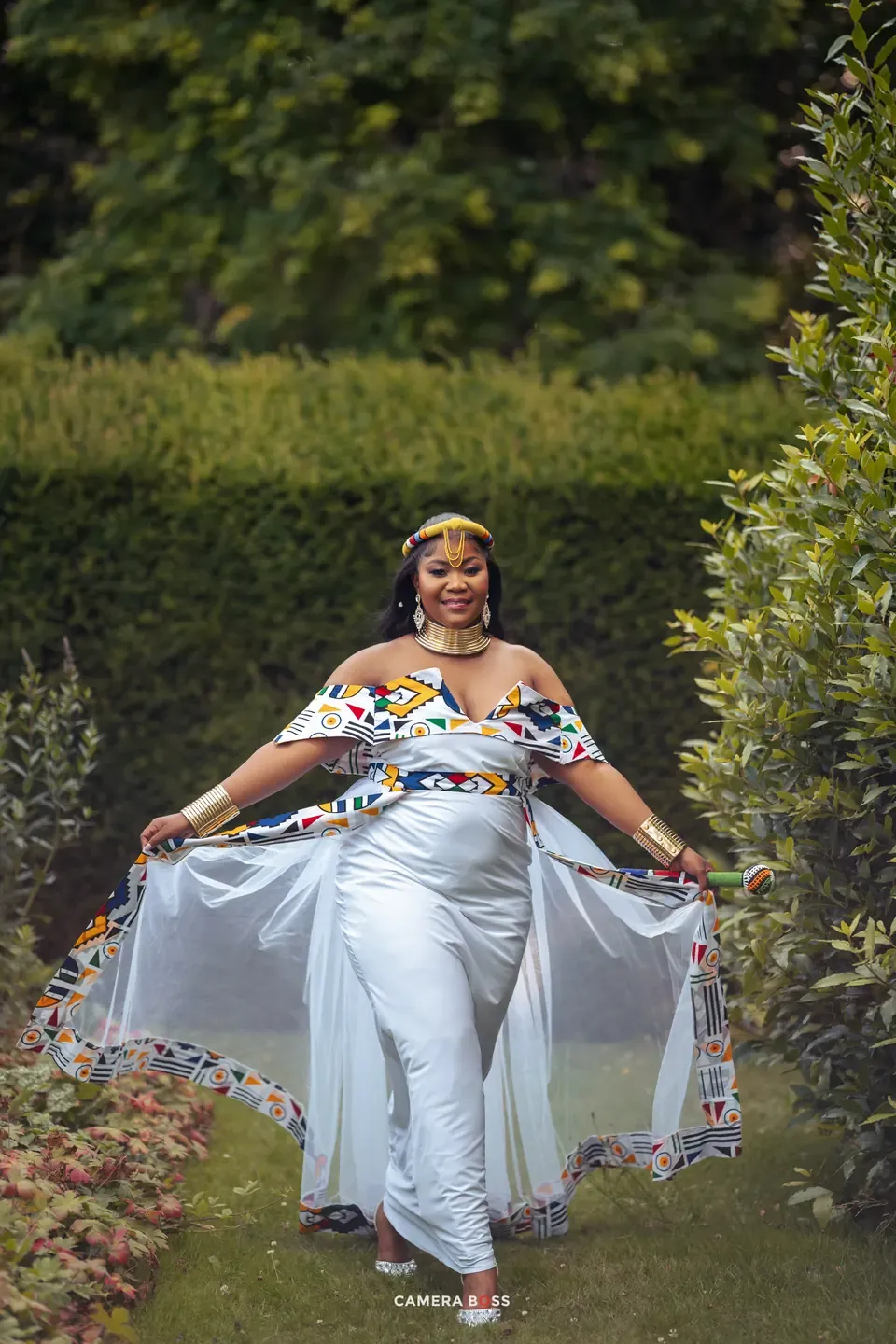 Vanessa standing in the garden