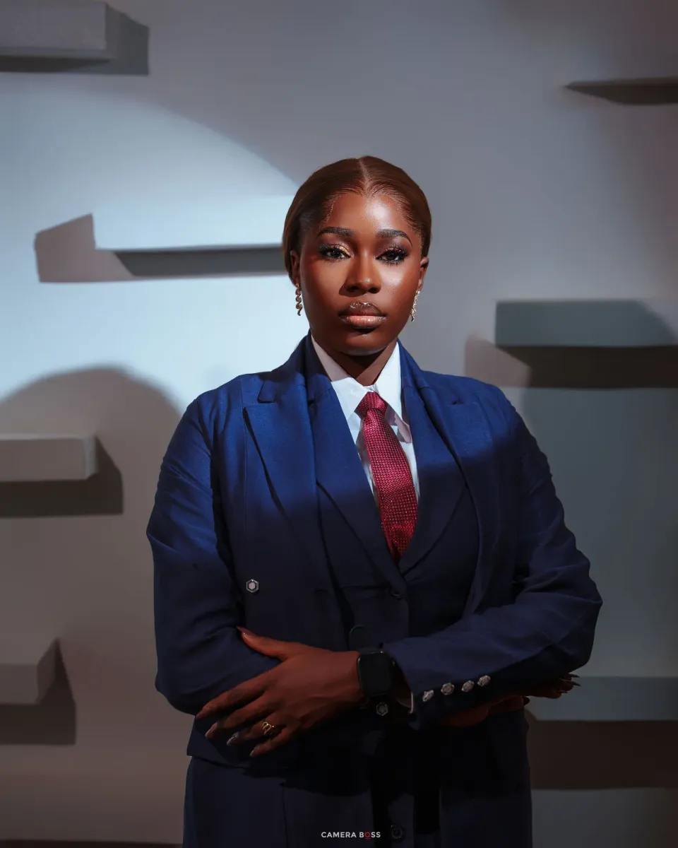 Fine model Blue Suit, photographed by CameraBoss
