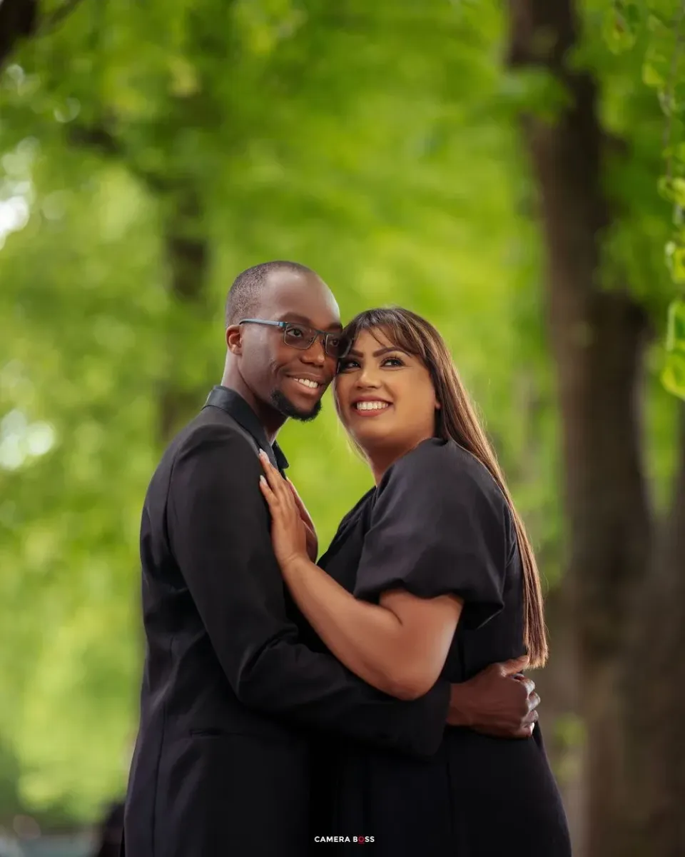 A couple together at Victoria Park, Leicester